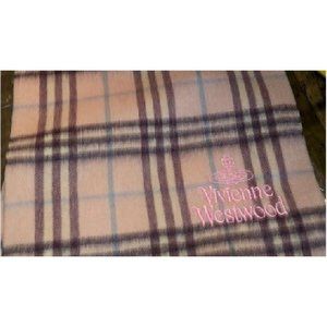 AUTHENTIC NEW IN PACKAGE VIVIENNE WESTWOOD CASHMERE BLEND PINK SCARF 12" x 64"